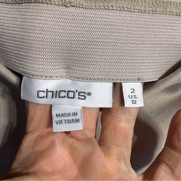 Chico's Cream Wide Leg Trousers - Picture 3 of 4